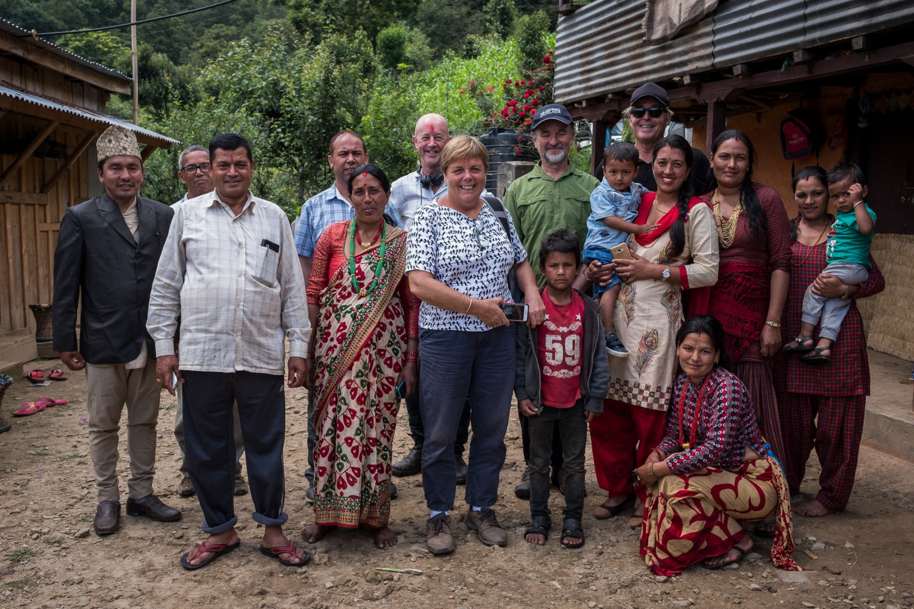 The final group photo before leaving Chaubas village, Kavre district, Nepal.