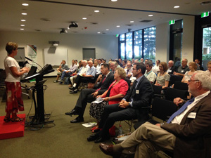 Prof Kaye Basford, Chair of the Qld Committee, addresses the Brisbane seminar