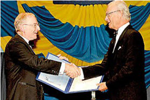 Colin receives the Stockholm World Water Prize 2012 from King of Sweden Carl XVI Gustaf