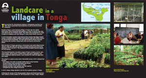 Poster produced for the 25th anniversary celebrations "Landcare in a village in Tonga"
