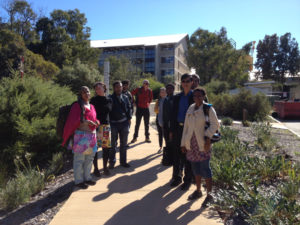 Course participants looking for unusual symptoms in the garden