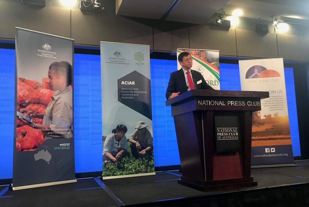 Dr Shenggen Fan at the National Press Club, Canberra
