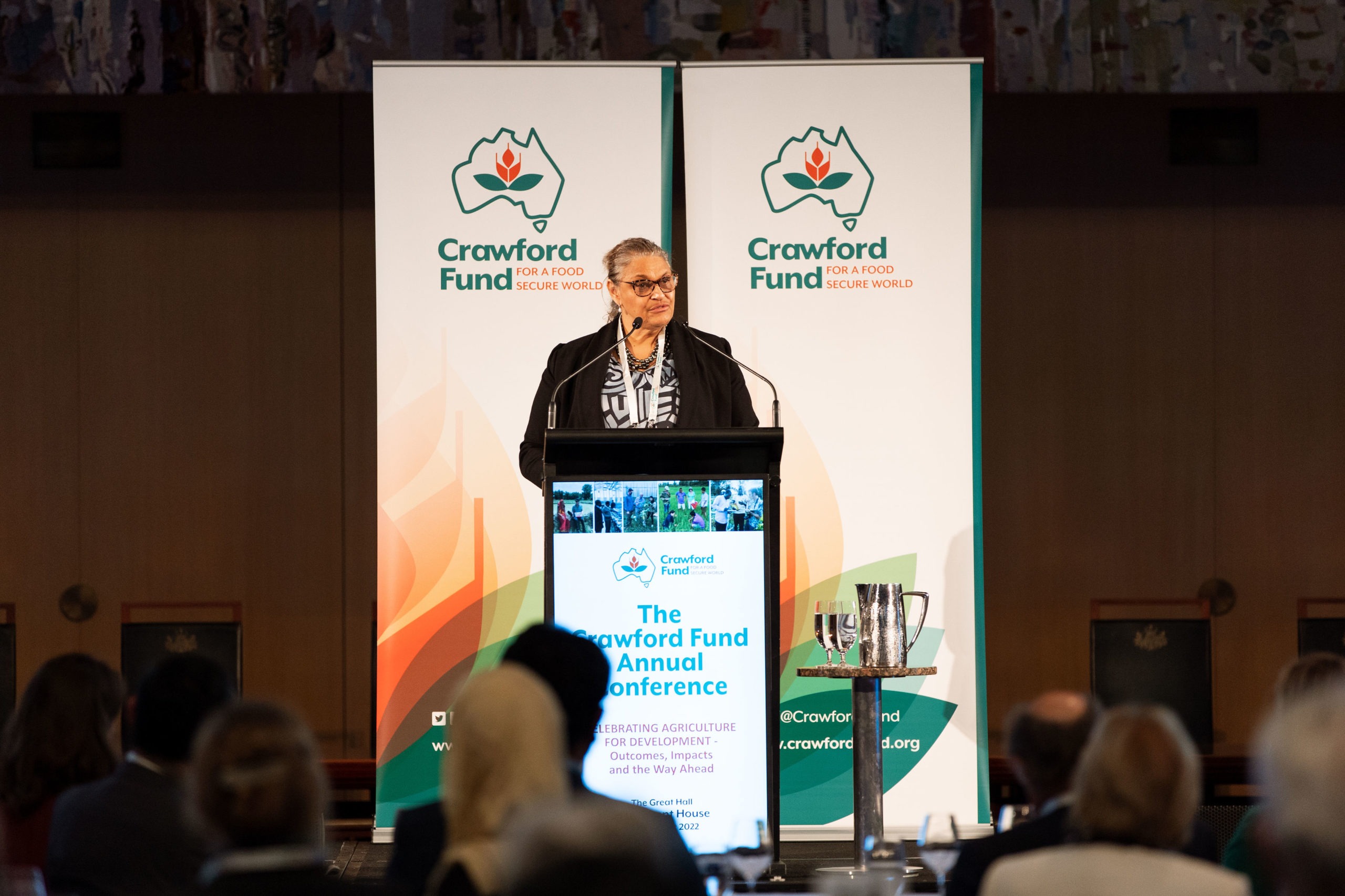 Dr Audrey Aumua presenting the 2022 Sir John Crawford Memorial Address